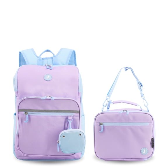 J World Boys And Girls Junior Backpack With Lunch Box For School, Purple