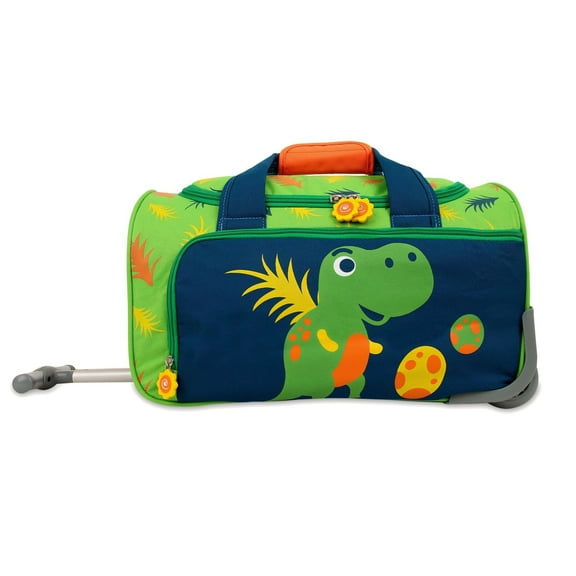J World Boys Kids travel Duffle Bag with Wheels Carry-on Luggage, Dino