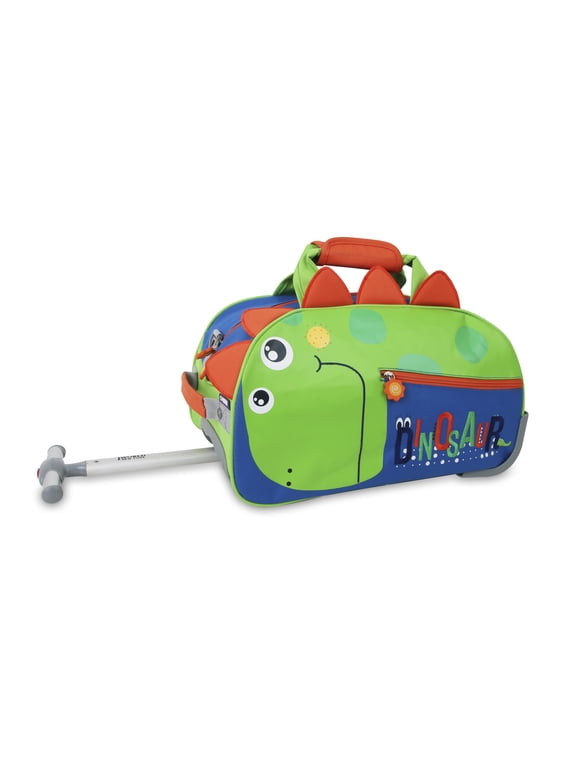 J World Boys Kids travel Duffle Bag with Wheels, Dino III