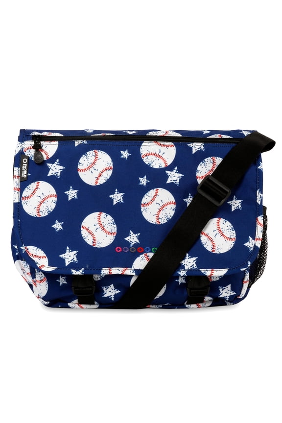 J World Boys Terry 15" Messenger Bag For School And Travel, Baseball