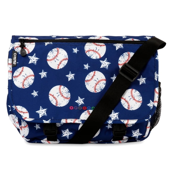 J World Boys Terry 15" Messenger Bag For School And Travel, Baseball
