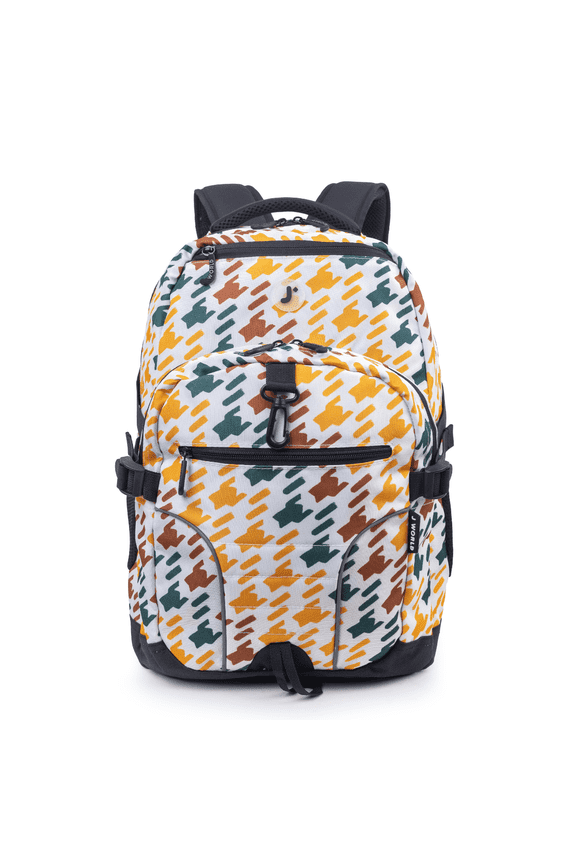 J World Boys and Girls Atom 18.5" Multi-Compartment Laptop Backpack for School and Travel, Vivid Tweed