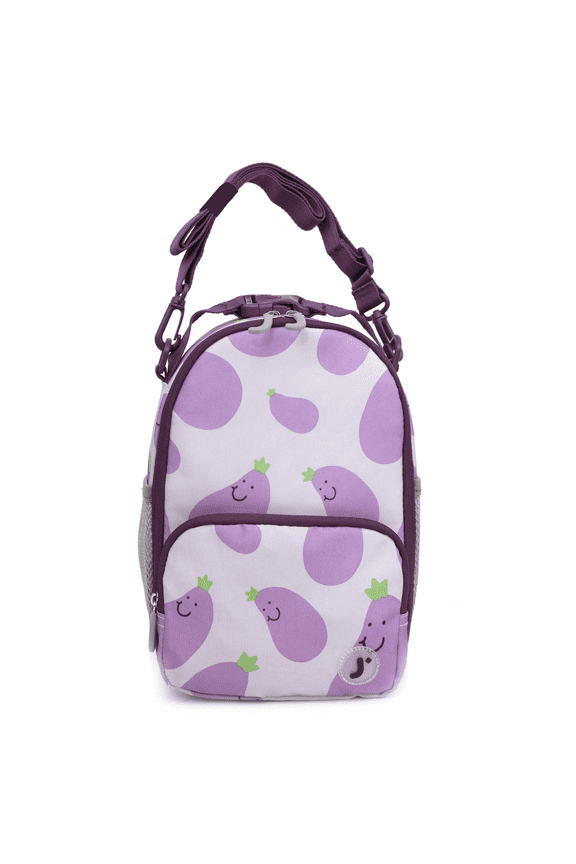J World Boys and Girls Cade Insulated Kids Lunch Bag for School, Mr Eggplant