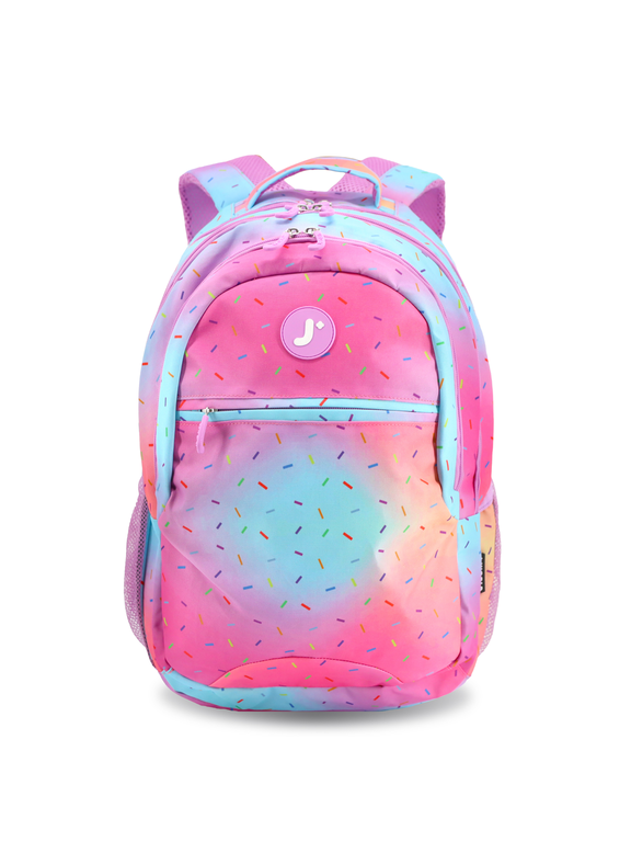 J World Boys and Girls Cornelia 18" Multi Compartment Laptop Backpack for School and Travel, Confetti
