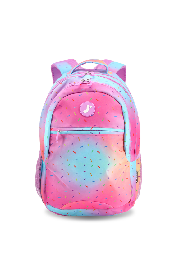 J World Boys and Girls Cornelia 18" Multi Compartment Laptop Backpack for School and Travel, Confetti