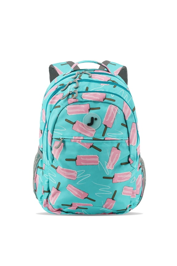 J World Boys and Girls Cornelia 18" Multi Compartment Laptop Backpack for School and Travel, Ice Pop