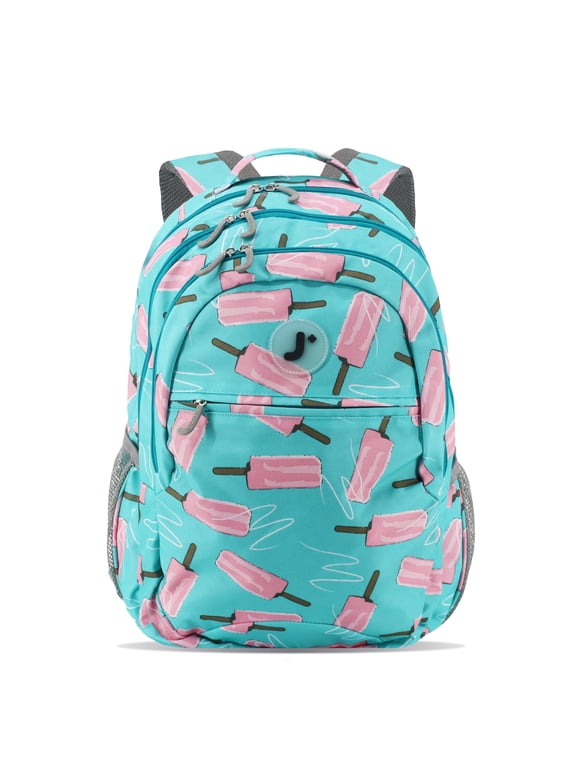 J World Boys and Girls Cornelia 18" Multi Compartment Laptop Backpack for School and Travel, Ice Pop