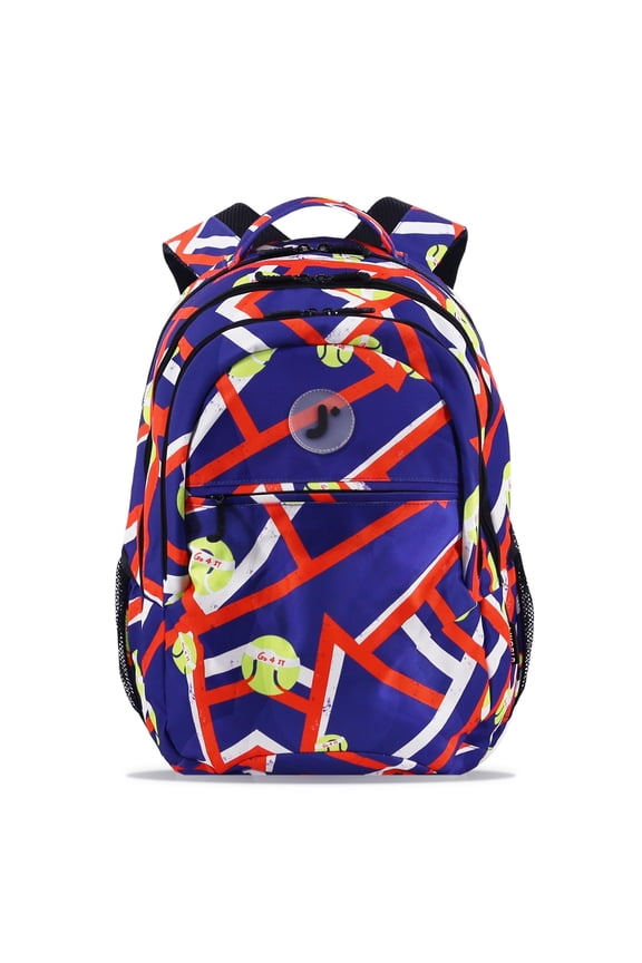 J World Boys and Girls Cornelia 18" Multi Compartment Laptop Backpack for School and Travel, Tennisy