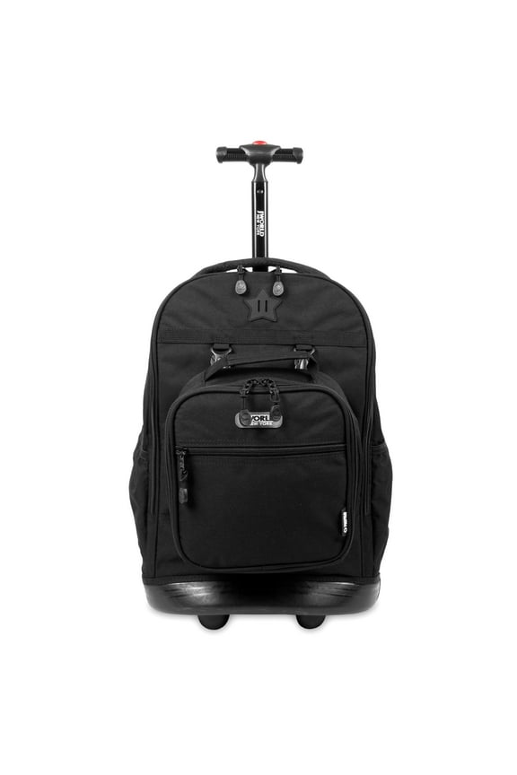 J World Boys And Girls Duo 18" Rolling Backpack And Lunch Bag For School And Travel, Black