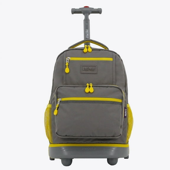 J WORLD Sunlight 18" Rolling Backpack, Grey
