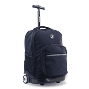 J World Boys and Girls Sunrise 18" Rolling Backpack for School and Travel, Black