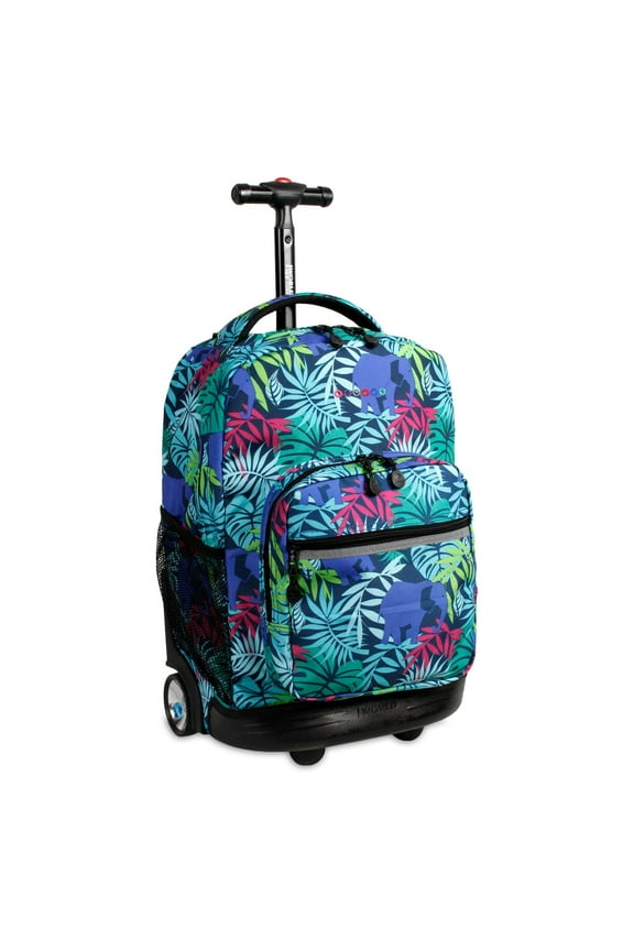J World Boys and Girls Sunrise 18" Rolling Backpack for School and Travel, Savanna