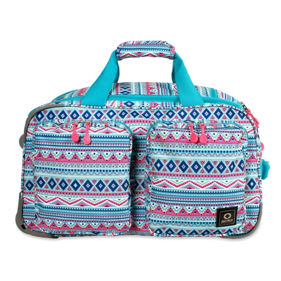J World Duane Rolling Duffle Bag, Mint Tribal