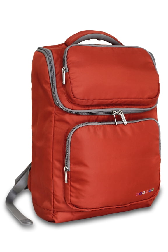 J World Elemental 18" Backpack with Laptop sleeve for School and Office, Orange