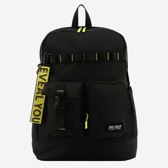 J World Fenix Convertible 19" Backpack, Black/Yellow