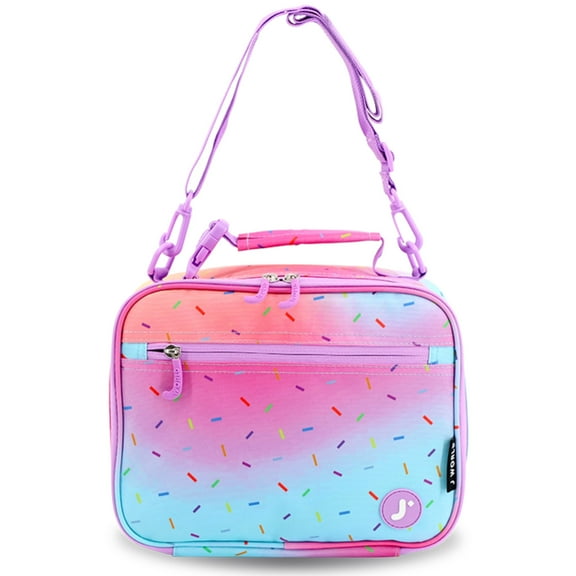 J World Girls Cody Insulated Kids Lunch Bag with Shoulder Strap, Confetti