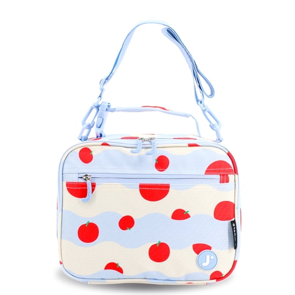 J World Girls Cody Insulated Kids Lunch Bag with Shoulder Strap, Floating Apple