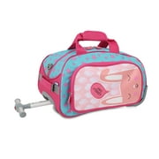 J World Girls Kids Travel Duffle Bag with Wheels Carry-on, Rabbit