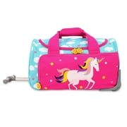 J World Girls Kids travel Duffle Bag with Wheels Carry-on Luggage, Unicorn
