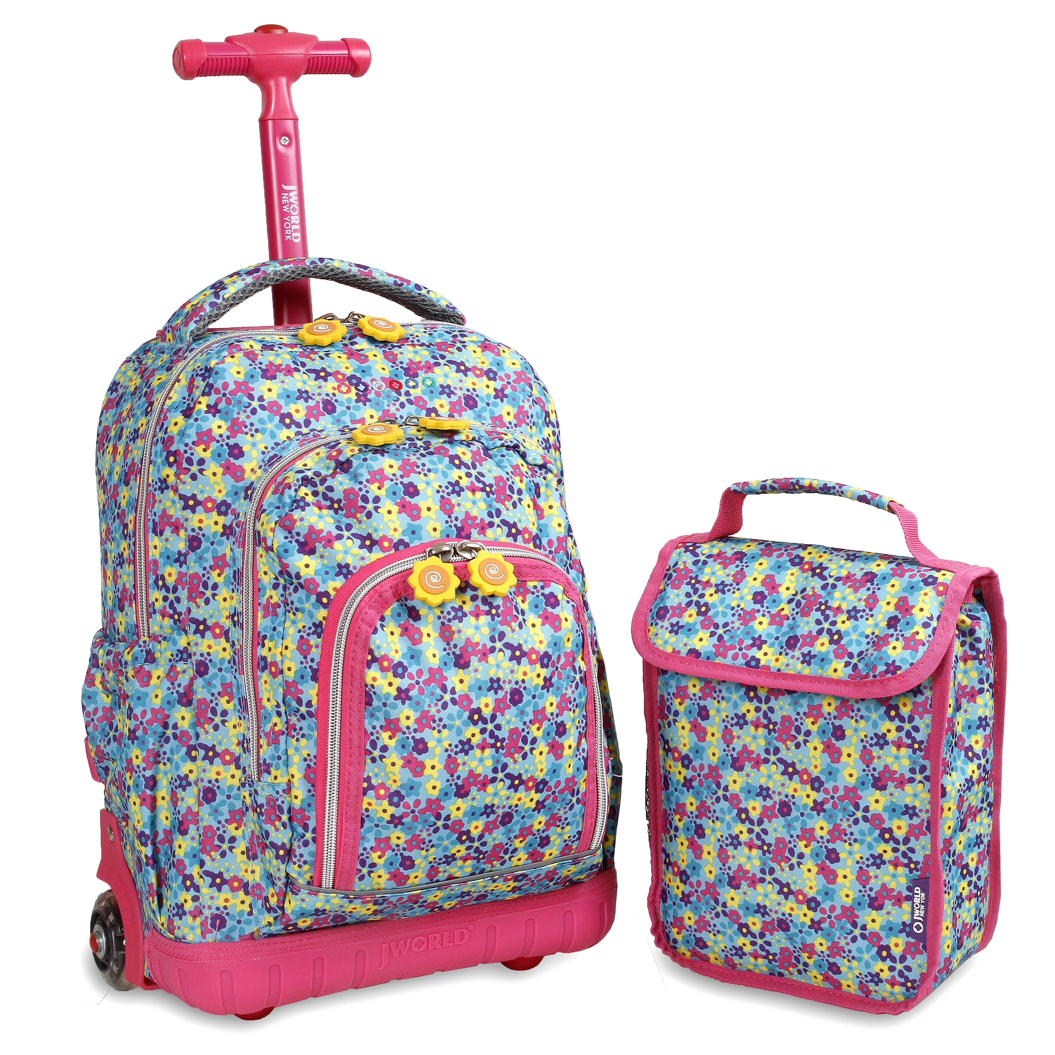 J World Lollipop Kids Rolling Backpack & Lunch Bag Set for