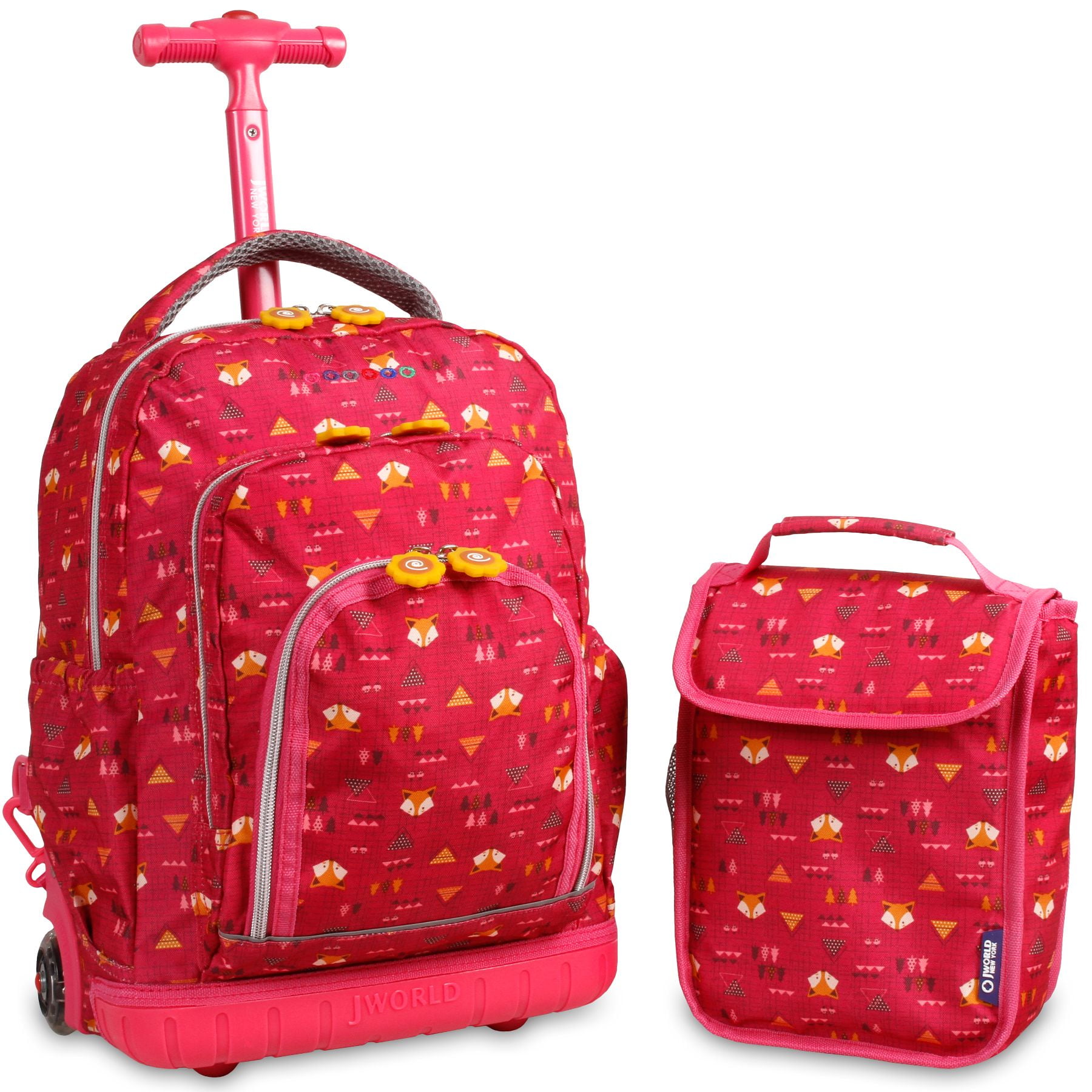 J World Girls Lollipop 16" Kids Rolling Backpack With Insulated Lunch