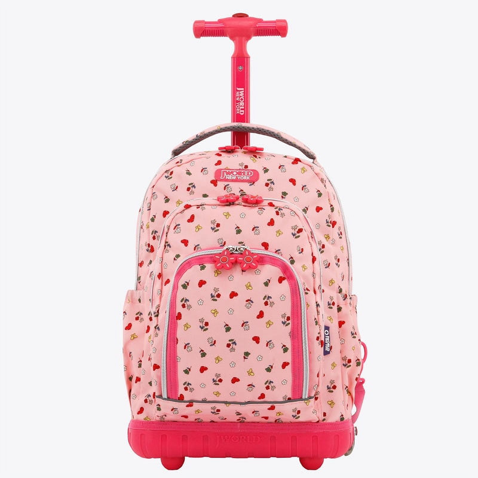 J World Girls Lollipop 16" Kids Rolling Backpack With Insulated Lunch
