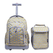J World Girls Lollipop 16 Kids Rolling Backpack with Insulated Lunch Bag for School and Travel, Candy Buttons