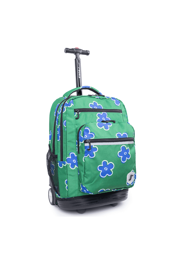 J World Girls Sundance 20" Rolling Backpack With Laptop Sleeve For School And Travel, Picnic