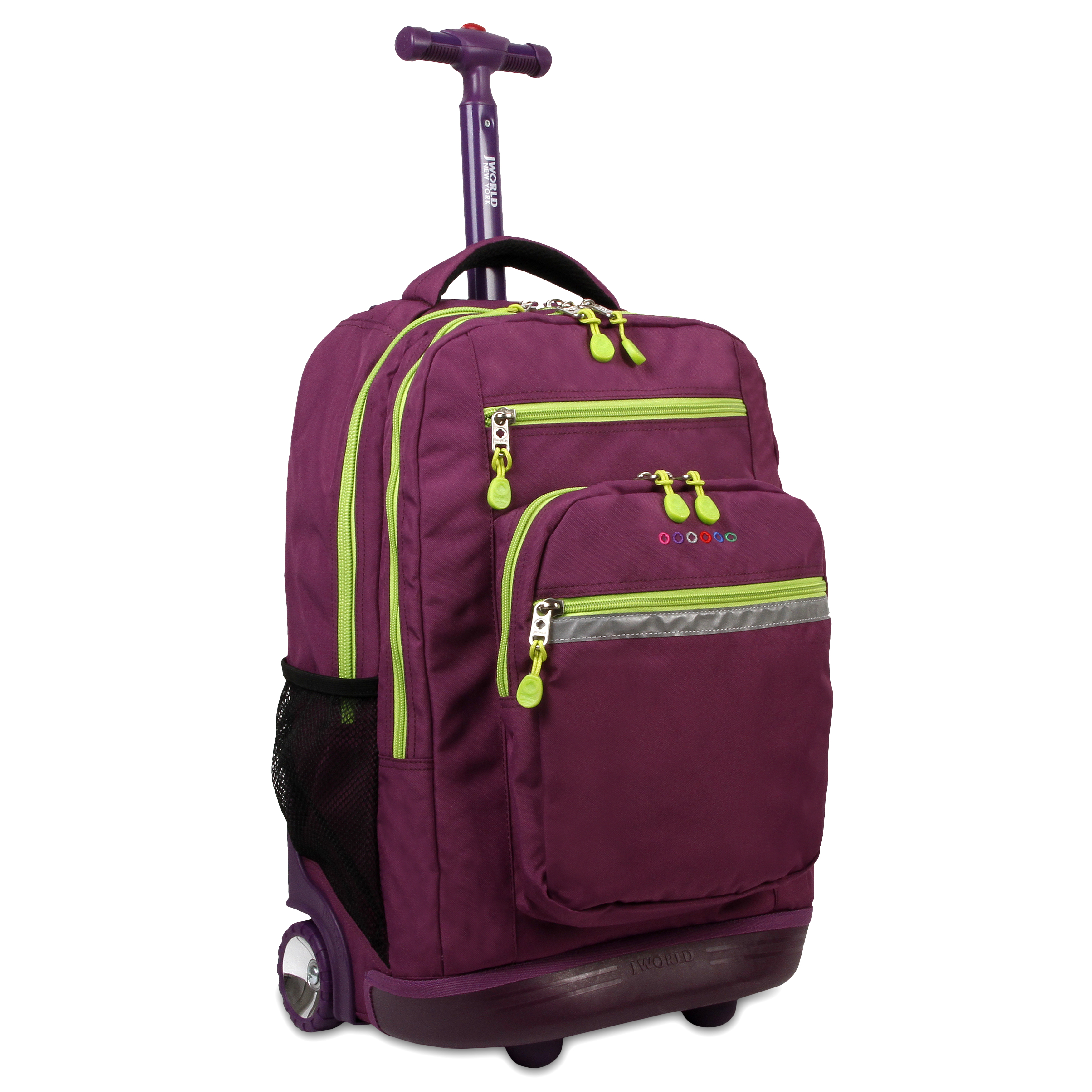 J World Girls Sundance 20" Rolling Backpack With Laptop Sleeve For School And Travel, Purple - image 1 of 9