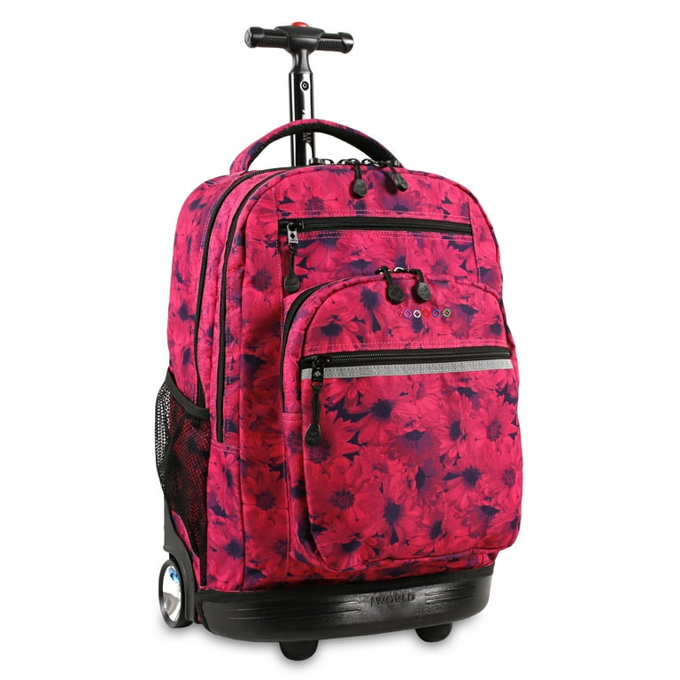 J World Girls and Womens Sundance 20 Rolling Backpack with Laptop Sleeve for School and Travel Bellis