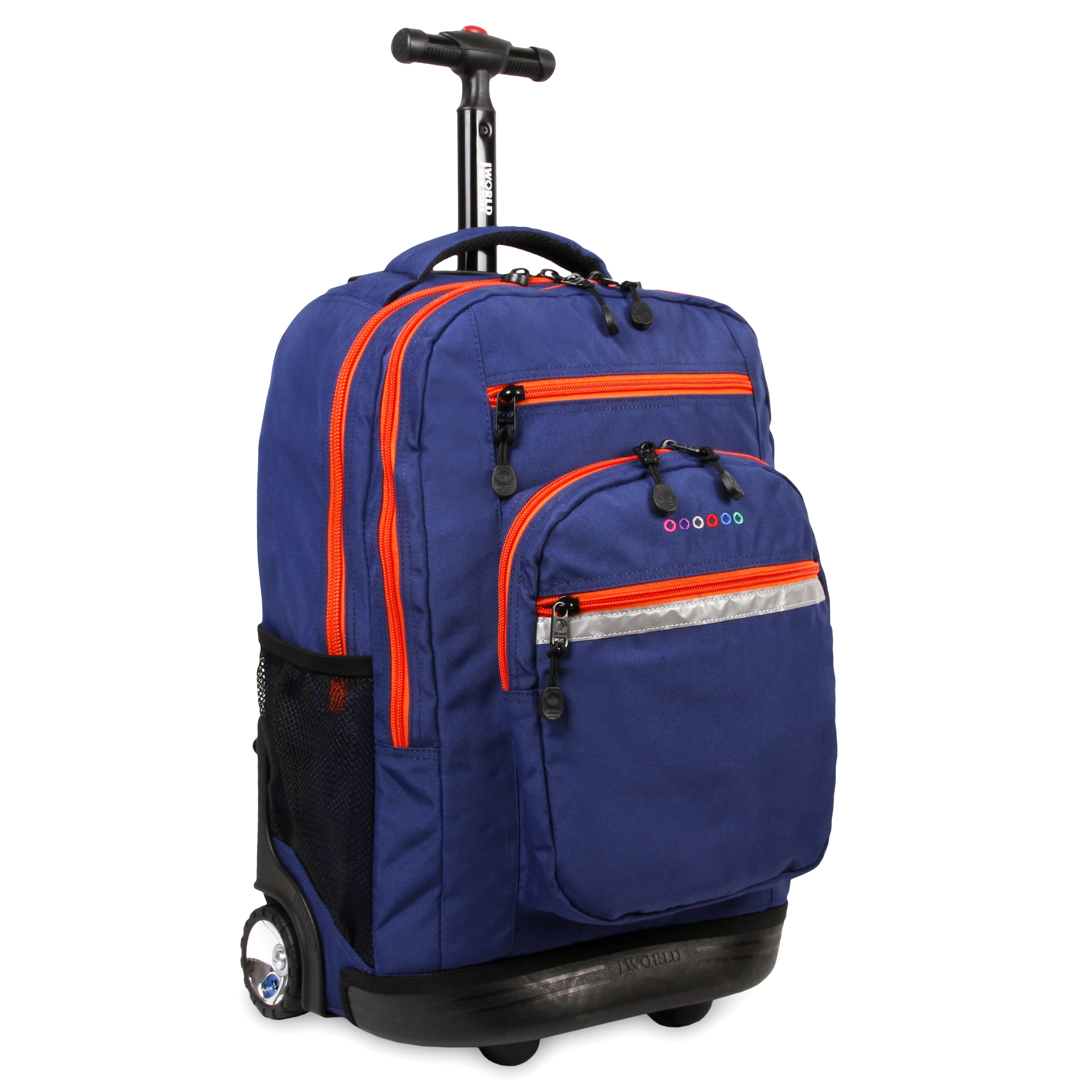 J World Girls and Womens Sundance 20 Rolling Backpack with Laptop Sleeve for School and Travel Navy