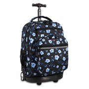JWORLD J World Girls and Womens Sundance 20" Rolling Backpack with Laptop Sleeve for School and Travel, Night Bloom
