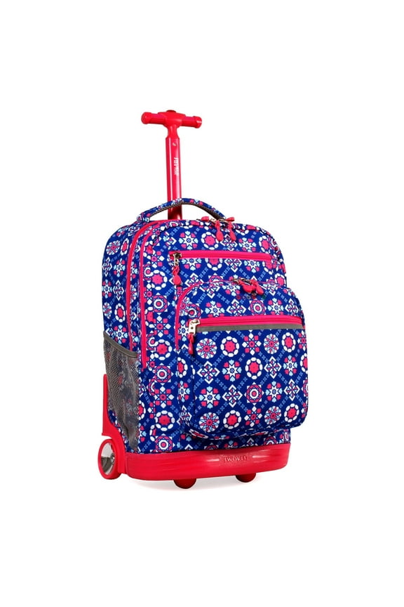 J World Girls and Womens Sundance 20" Rolling Backpack with Laptop Sleeve for School and Travel, Trinket