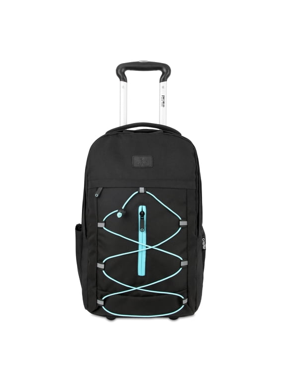 J World Lash Laptop Rolling Backpack (19 inch), Black/Blue