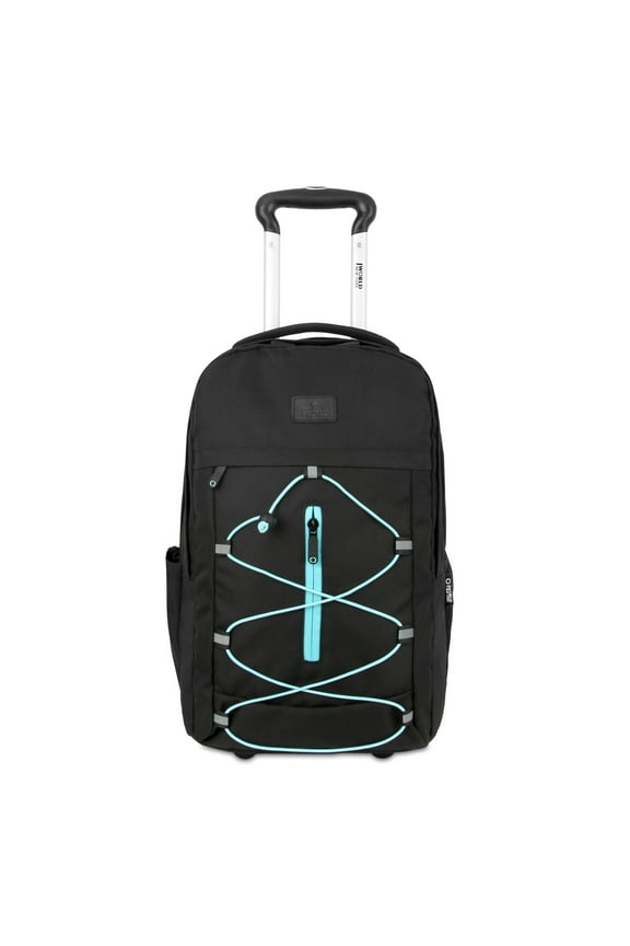 J World Lash Laptop Rolling Backpack (19 inch), Black/Blue