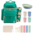 thumbnail image 1 of J World Picnic Backpack with Insulated Compartments & Picnic Mat, Green, 1 of 9