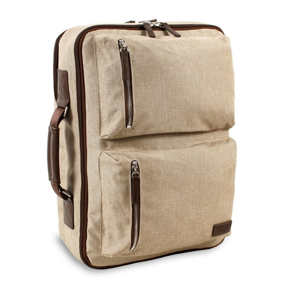 J World Men'S Station 19" Two Way Convertible Messenger, Laptop Backpack, Sand