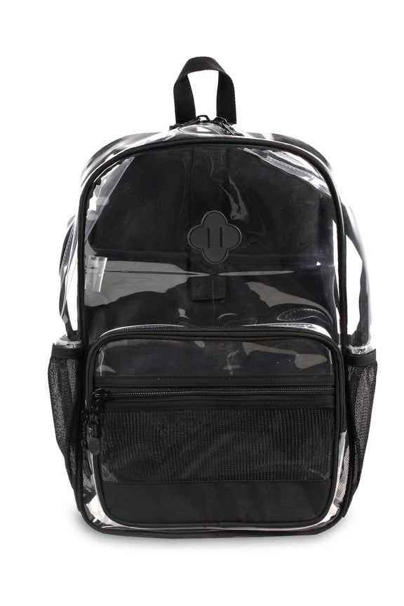 J World Unisex Clear 17" Laptop Backpack, Black