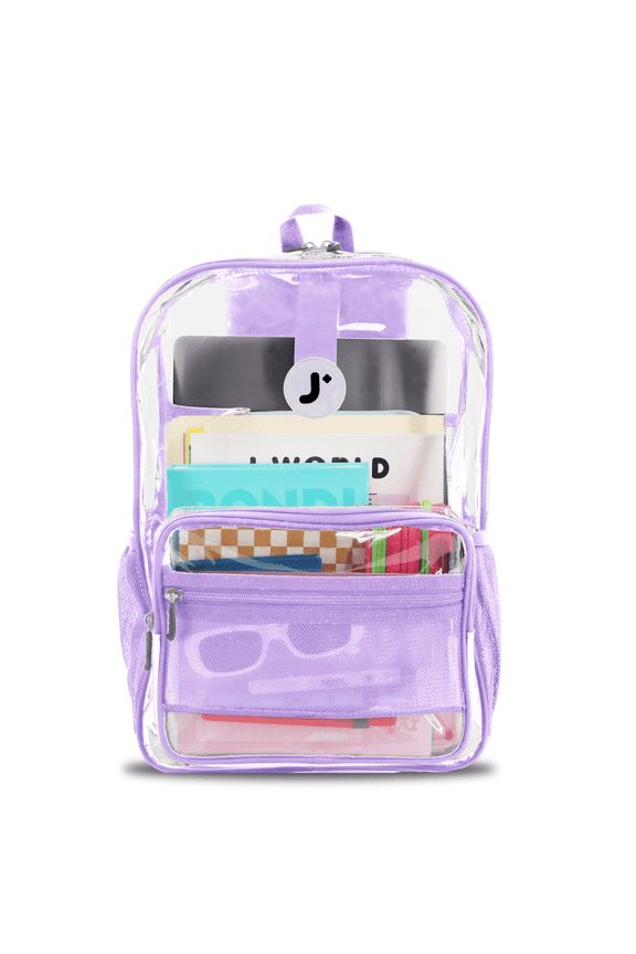 J World Unisex Clear 17" Laptop Backpack,Digital Lavender