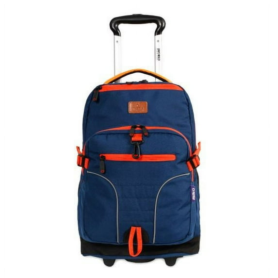 J World Unisex Lunar 19.5" Multi Compartment Laptop Rolling Backpack For School And Travel, Navy