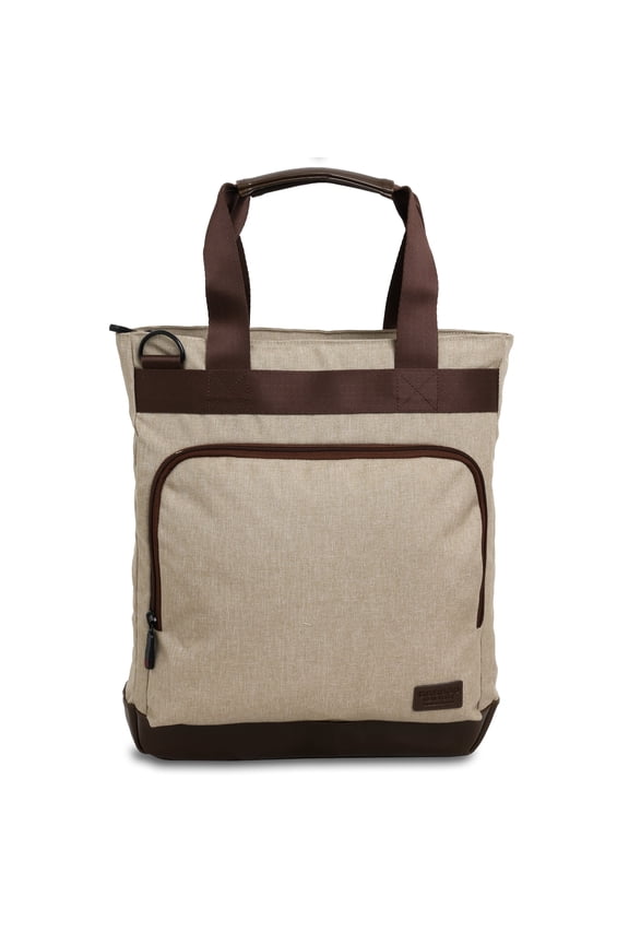 J World Unisex Nell Tote Bag with Laptop Sleeve for School, Sand