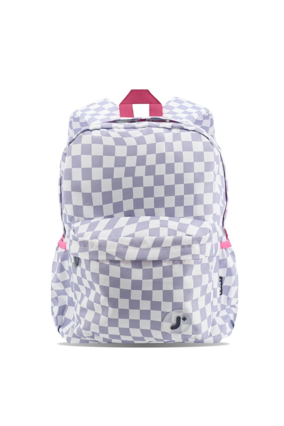 J World Unisex Oz 17" Daily Backpack For School And Travel, Lavender Checkers