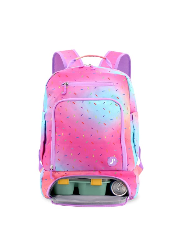 J World Unisex Packmate 2 in 1 Backpack With Built-in Lunch Bag, Confetti