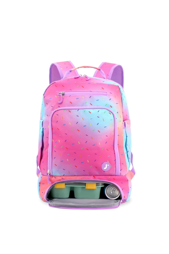 J World Unisex Packmate 2 in 1 Backpack With Built-in Lunch Bag, Confetti