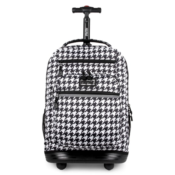 J World Unisex Sundance 20" Rolling Backpack With Laptop Sleeve For School And Travel, Houndstooth