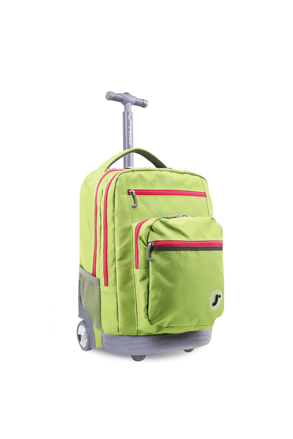 J World Unisex Sundance 20" Rolling Backpack with Laptop Sleeve for School and Travel, Celery