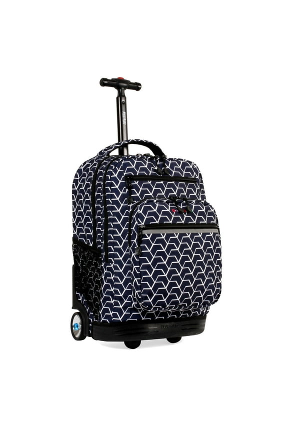 J World Unisex Sundance 20" Rolling Backpack with Laptop Sleeve for School and Travel, Line