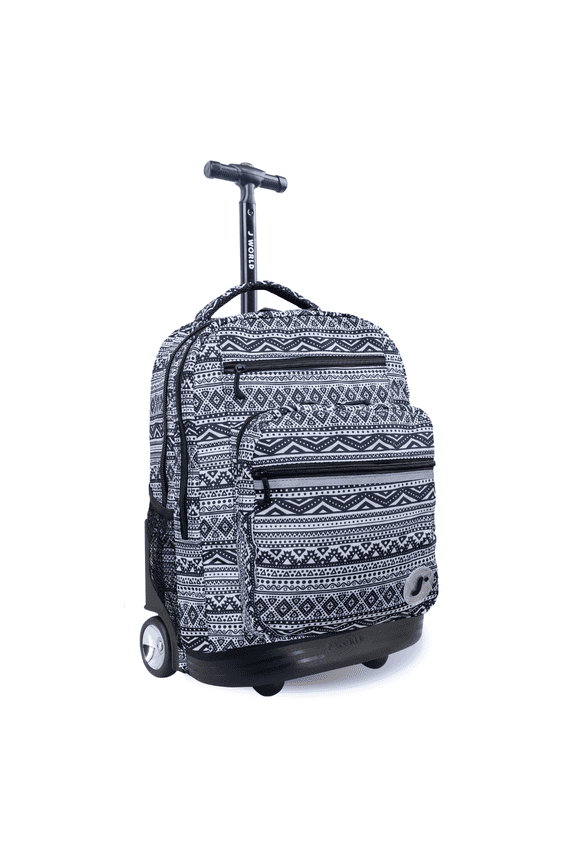 J World Unisex Sundance 20" Rolling Backpack with Laptop Sleeve for School and Travel, Tribal