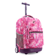 thumbnail image 1 of J World Unisex Sunrise 18" Rolling Backpack For School And Travel, Purple Galaxy, 1 of 7