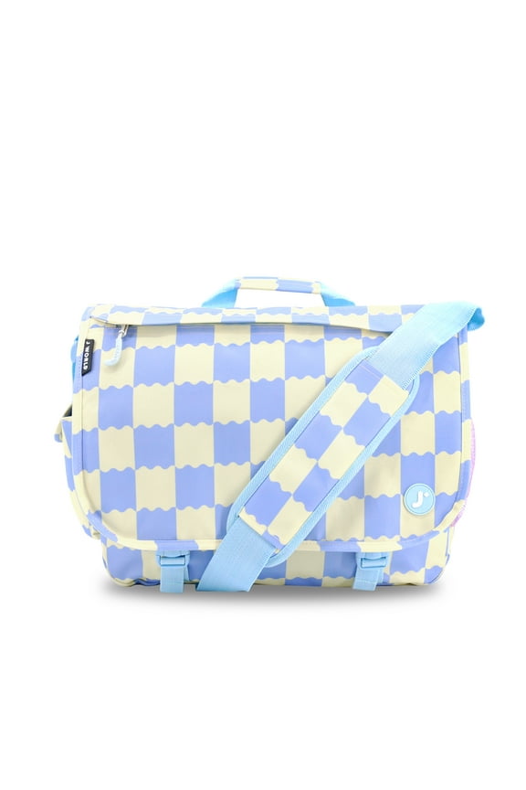 J World Unisex Thomas 16" Messenger Bag with Laptop Sleeve for School and Travel, Wiggle Blue